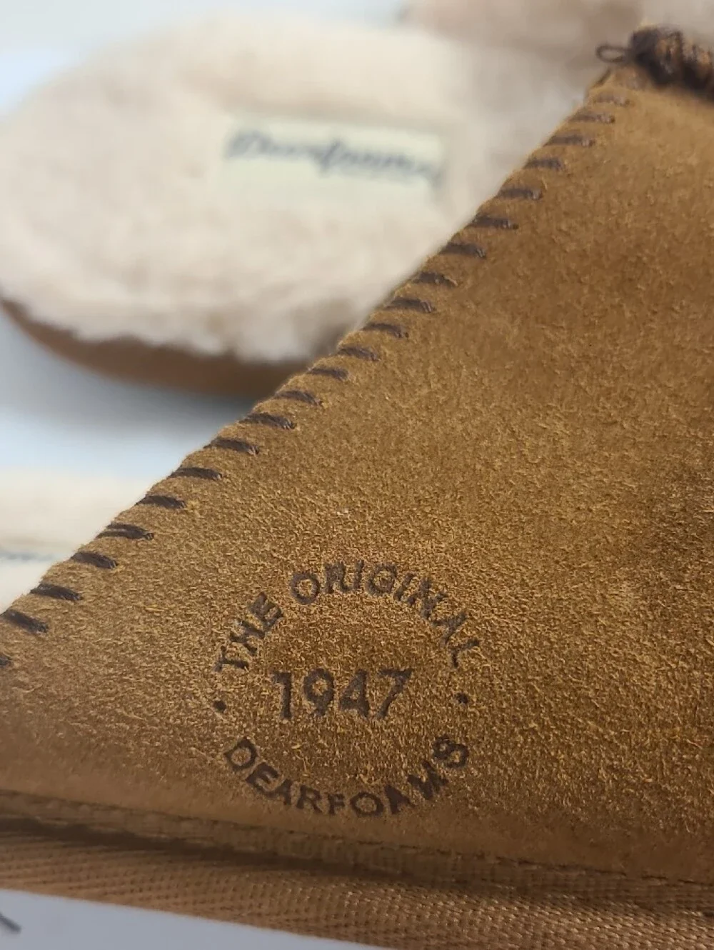Dearfoams Brown Suede Shearling-Lined Slip-On Loafers - Size 11